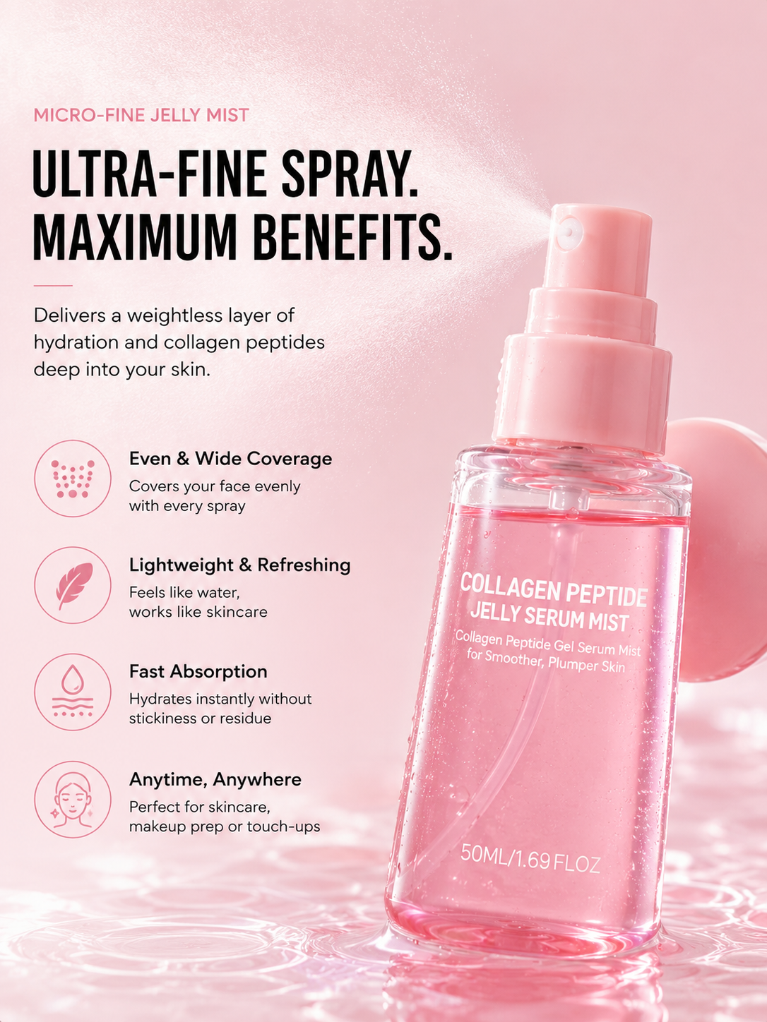 ✨Collagen Peptides Jelly Serum Mist💧 | Hydrating, Plumping & Anti-Aging Face Spray-CJY