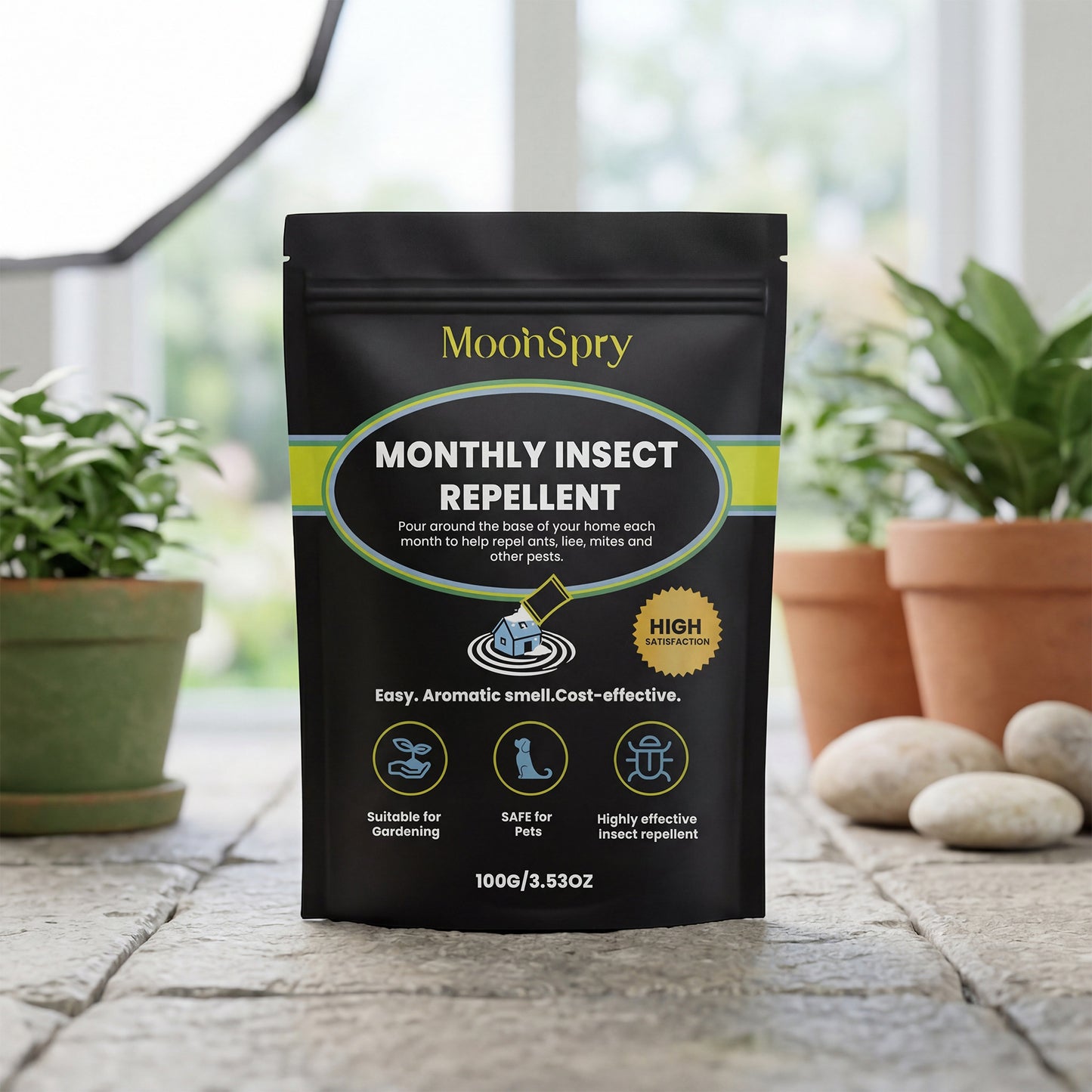 🌿 MoonSpry™ Monthly Insect Repellent Powder 🐜 🏡 Natural Plant-Based Pest Deterrent for Indoor & Outdoor Use • 🛡 Long-Lasting Protection for Homes, Gardens, Patios & Storage Areas-DG1