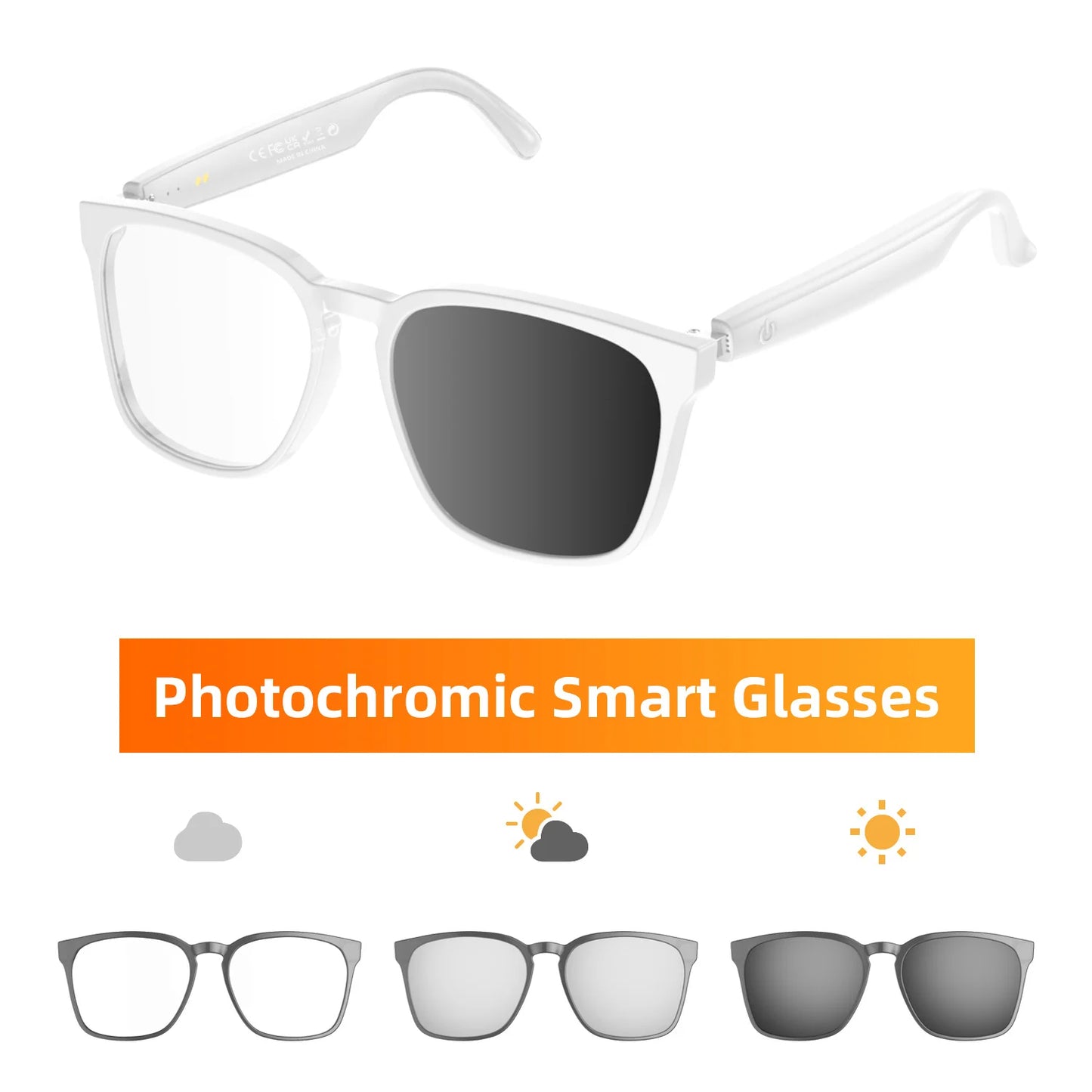 🕶️AI Photochromic Translation Smart Glasses ✦ Auto Color-Changing Lenses 🌞|Real-Time Multilingual Translation 🌐|Seamless Cross-Border Chat ✈️|Built-in AI Assistant 🤖|Hands-Free Calls 📞|Wireless Music Playback 🎵-ZYY