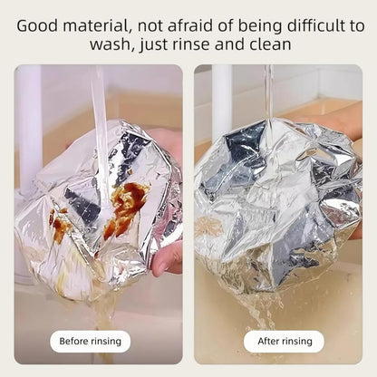 🏆Disposable Aluminum Foil Food Covers – ✨Heat Retaining Reusable Food Protection Covers for Plates, Bowls & Takeout Containers-DG1