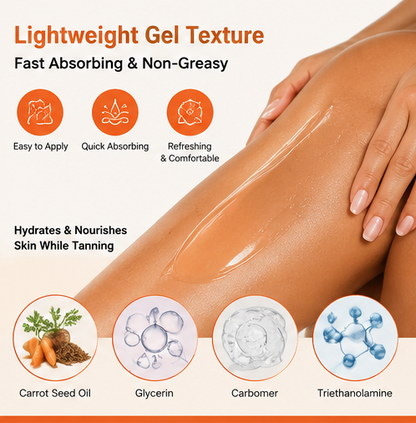 🥕Intensive Carrot Tanning Gel – ☀️Fast Bronzing Accelerator Moisturizing Sun Tanning Gel for Face & Body-DG1