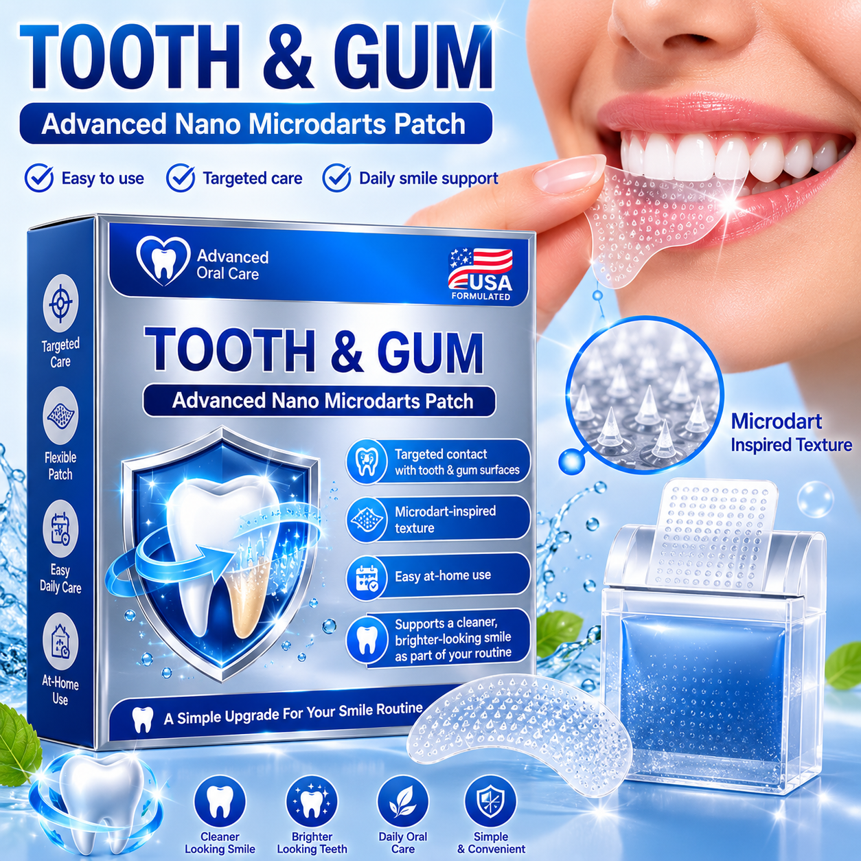 🦷✨ Tooth & Gum Advanced Nano Microdarts Patch Advanced Oral Care Patch for a Brighter, Cleaner-Looking Smile-YQ