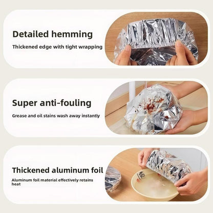 🏆Disposable Aluminum Foil Food Covers – ✨Heat Retaining Reusable Food Protection Covers for Plates, Bowls & Takeout Containers-DG1