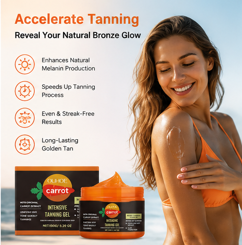 🥕Intensive Carrot Tanning Gel – ☀️Fast Bronzing Accelerator Moisturizing Sun Tanning Gel for Face & Body-DG1