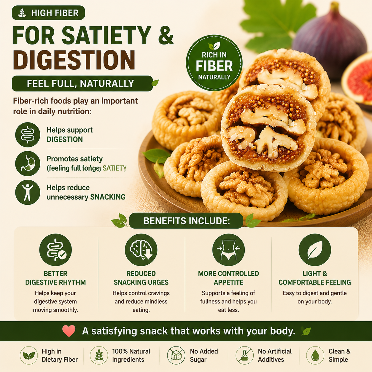 🌿🍯 Fig Stuffed with Walnut – Metabolism & Weight Management Support Superfood Snack 🌰✨-DG1