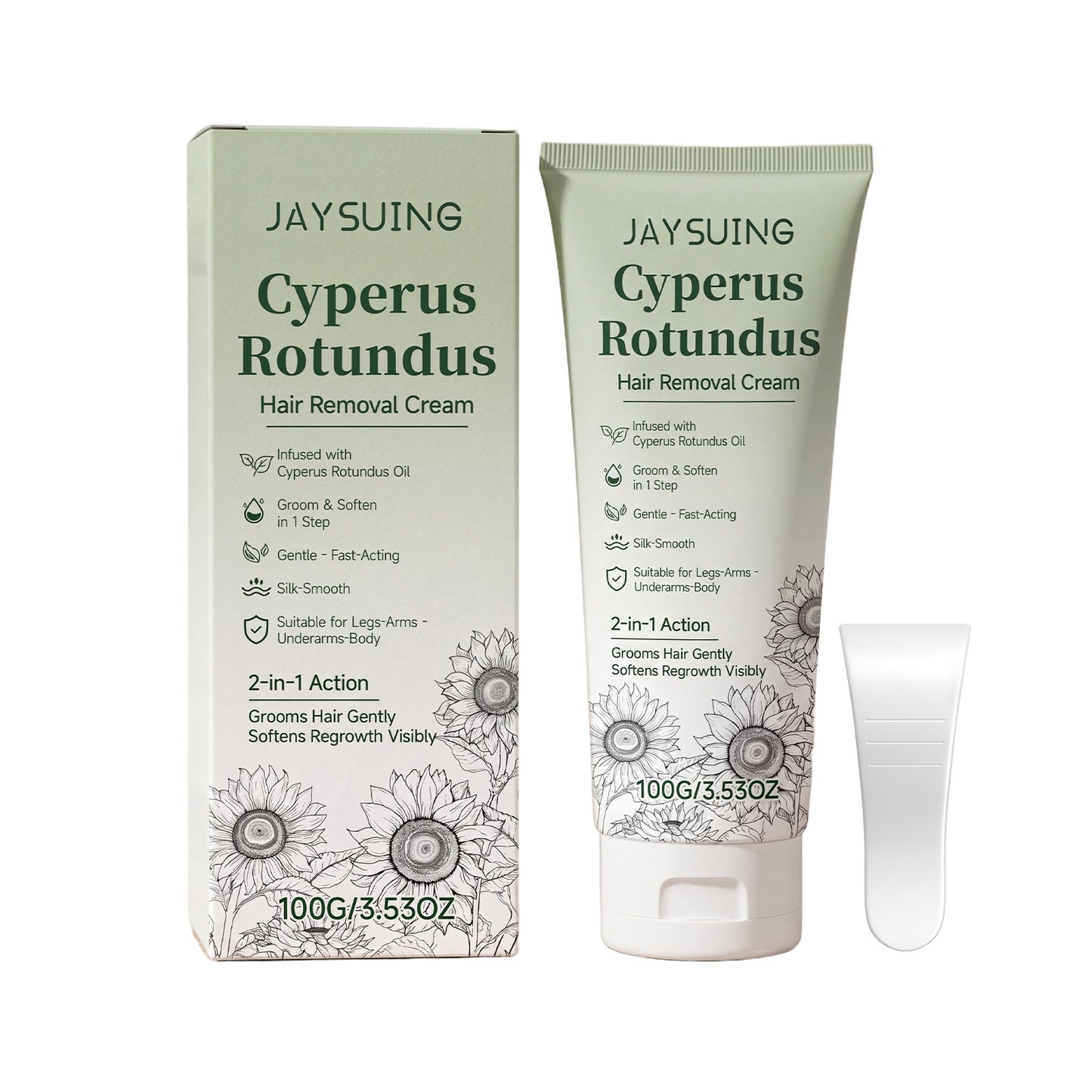 🌿✨ Cyperus Oil Hair Removal Cream – Smooth & Silky Skin in Minutes🍃 Painless, Gentle, and Effective Hair Removal-ZZ
