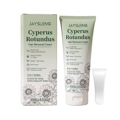 🌿✨ Cyperus Oil Hair Removal Cream – Smooth & Silky Skin in Minutes🍃 Painless, Gentle, and Effective Hair Removal-ZZ