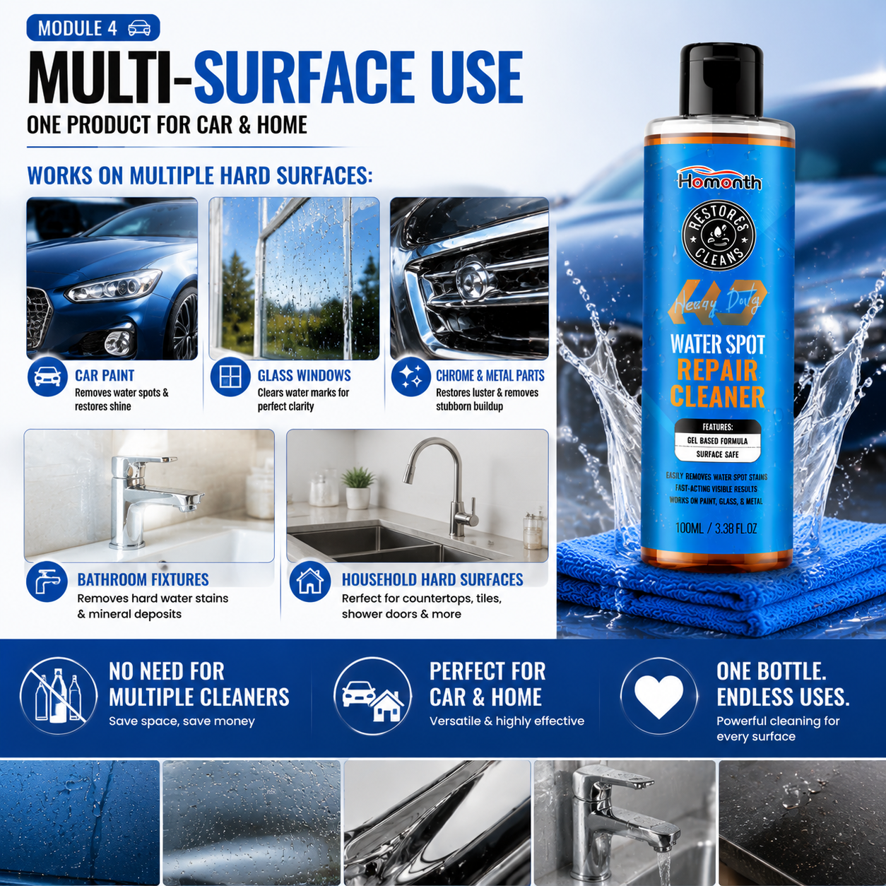 🚗💧 Water Spot Repair Cleaner – Heavy Duty Car & Home Surface Restorer ✨ | Removes Water Stains, Mineral Deposits & Oxidation | Shine & Protect Formula 🛡️-DG1
