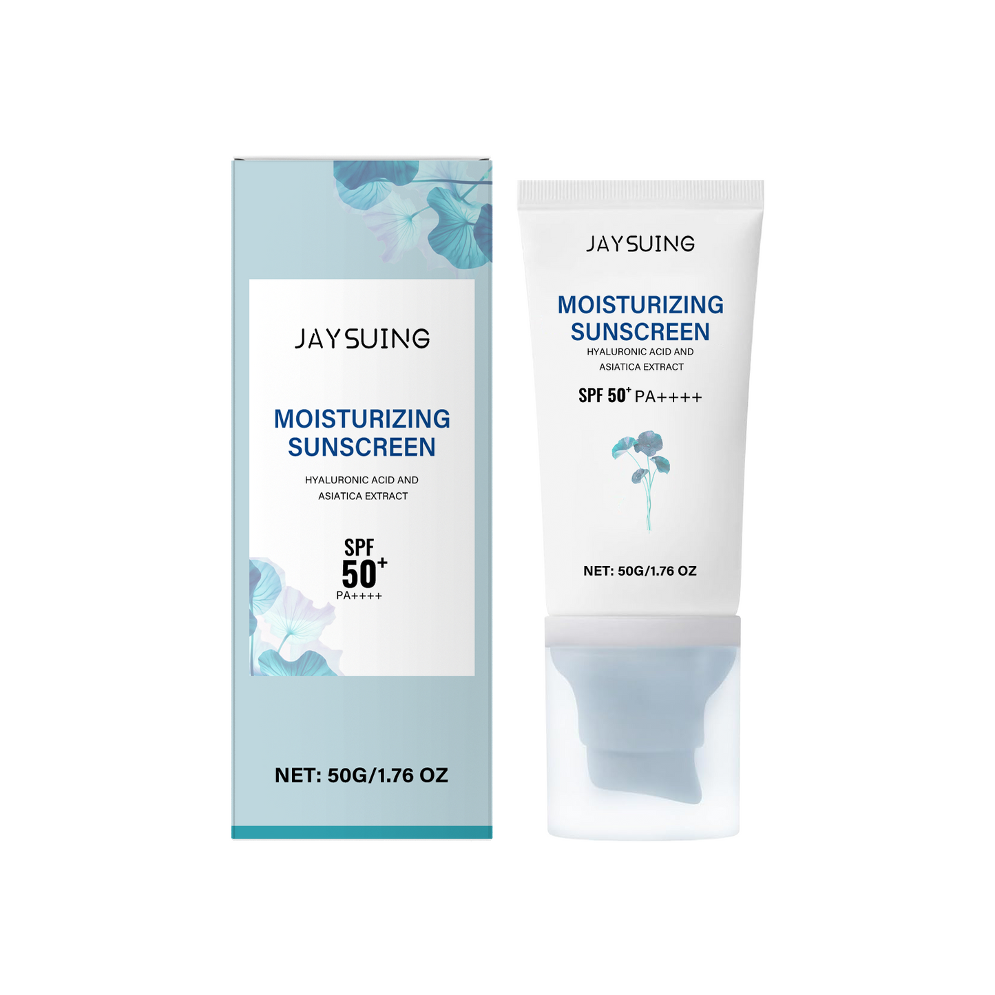 🌊 JAYSING Moisturizing Sunscreen SPF50+ PA++++ - ☀️ Lightweight Broad-Spectrum UV Protection with Hyaluronic Acid & Centella Asiatica-DG1