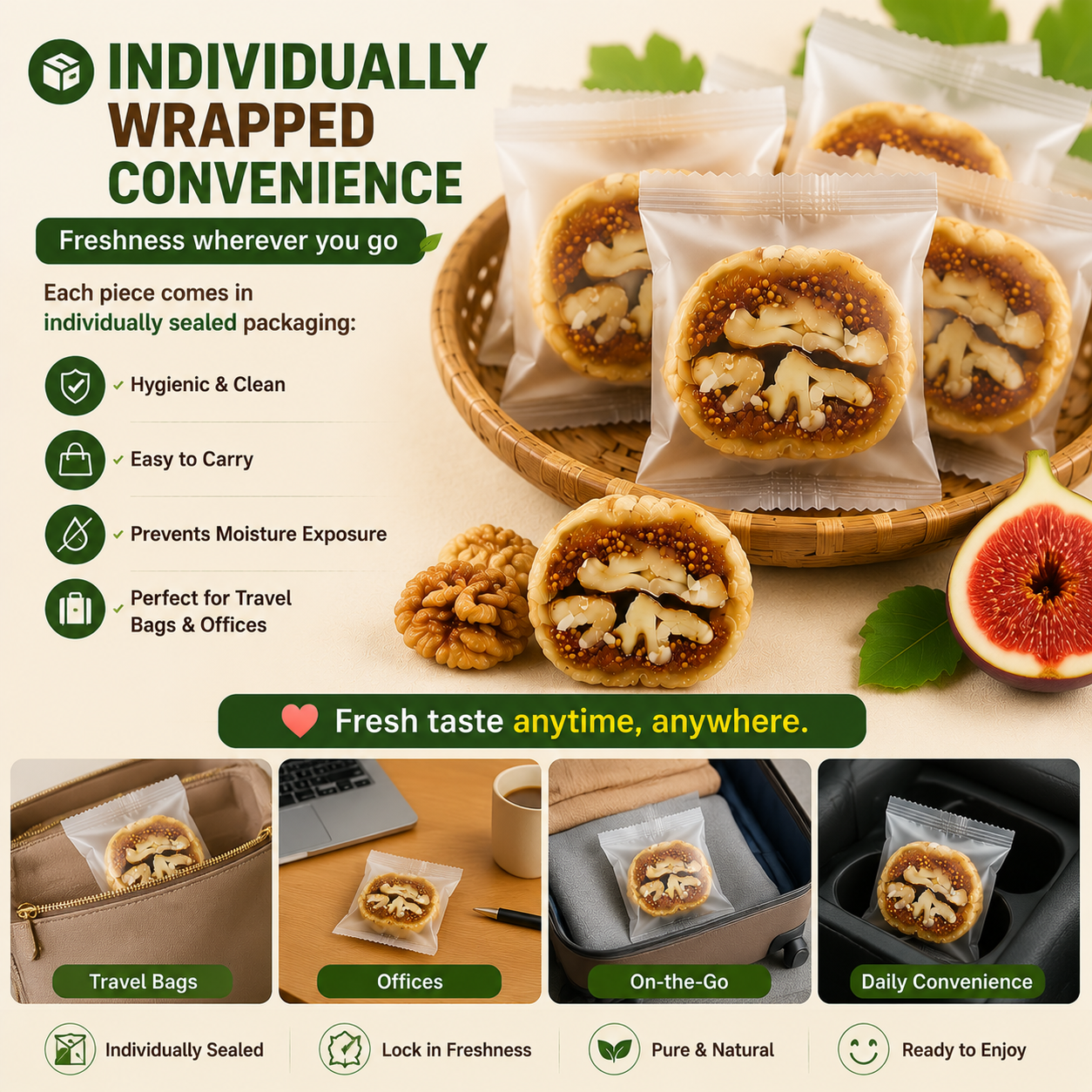 🌿🍯 Fig Stuffed with Walnut – Metabolism & Weight Management Support Superfood Snack 🌰✨-DG1