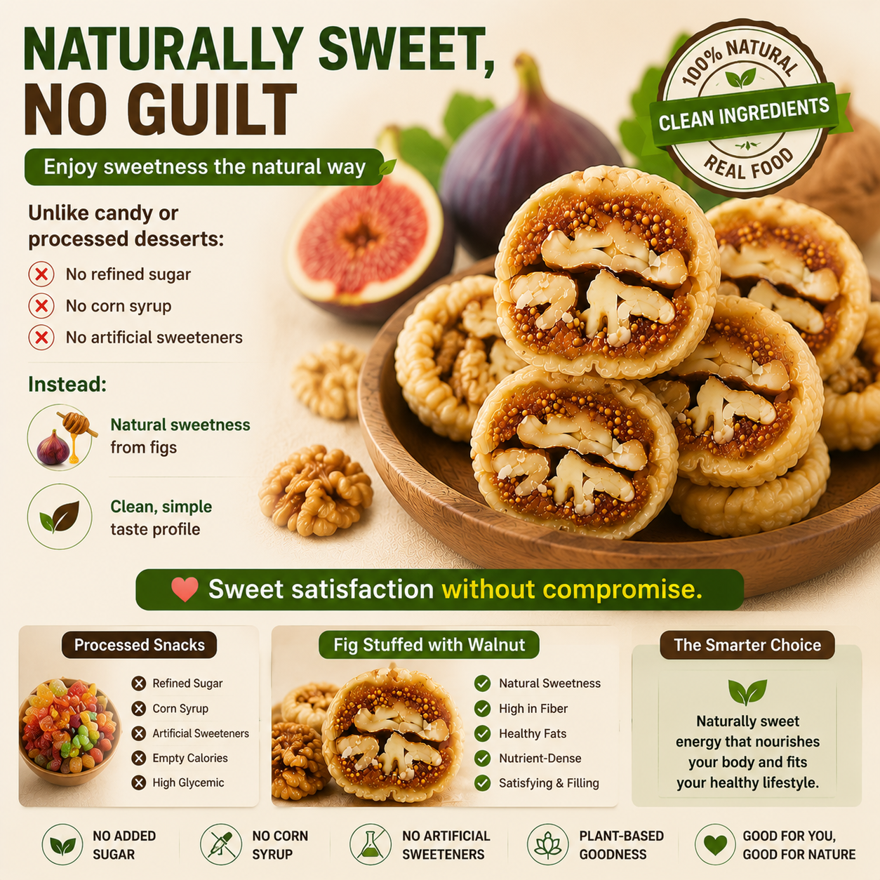 🌿🍯 Fig Stuffed with Walnut – Metabolism & Weight Management Support Superfood Snack 🌰✨-DG1