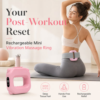 💪 Rechargeable Mini Vibration Massage Ring 💆 | 6 Adjustable Speeds ⚙️ | Cordless Deep Tissue Massager | Portable Muscle Relaxer 🧘 for Yoga, Fitness, Neck & Shoulder Relief-ZYY