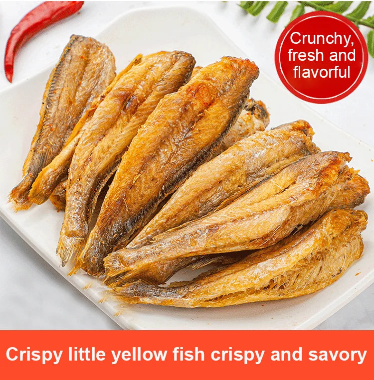 🚫 Skip Junk Snacks! 🐠 Crispy Yellow Croaker Chips | High Protein Filling Snack, DHA & DPA Omega3 Support Brain, Vessel & Joint Health, Non-Greasy Seafood Treat-ZYY