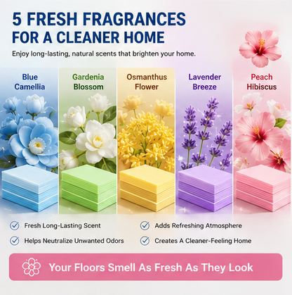 🧼【Multi-Effect Floor Cleaner Sheets】✨ Dissolvable Deep-Clean Floor Cleaning Pads 🌿 Deodorizing & Floor Care Formula for Families, Pet Homes, Hardwood, Tile & Daily Household Cleaning-DG1
