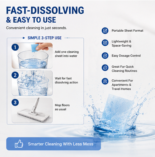 🧼【Multi-Effect Floor Cleaner Sheets】✨ Dissolvable Deep-Clean Floor Cleaning Pads 🌿 Deodorizing & Floor Care Formula for Families, Pet Homes, Hardwood, Tile & Daily Household Cleaning-DG1