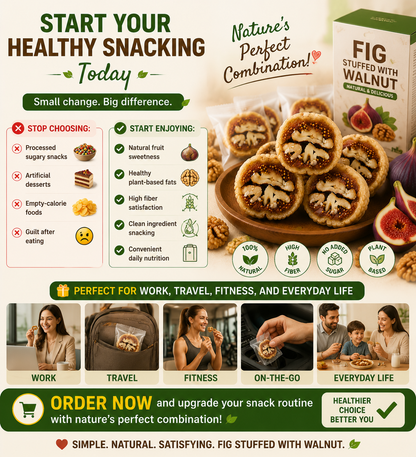 🌿🍯 Fig Stuffed with Walnut – Metabolism & Weight Management Support Superfood Snack 🌰✨-DG1