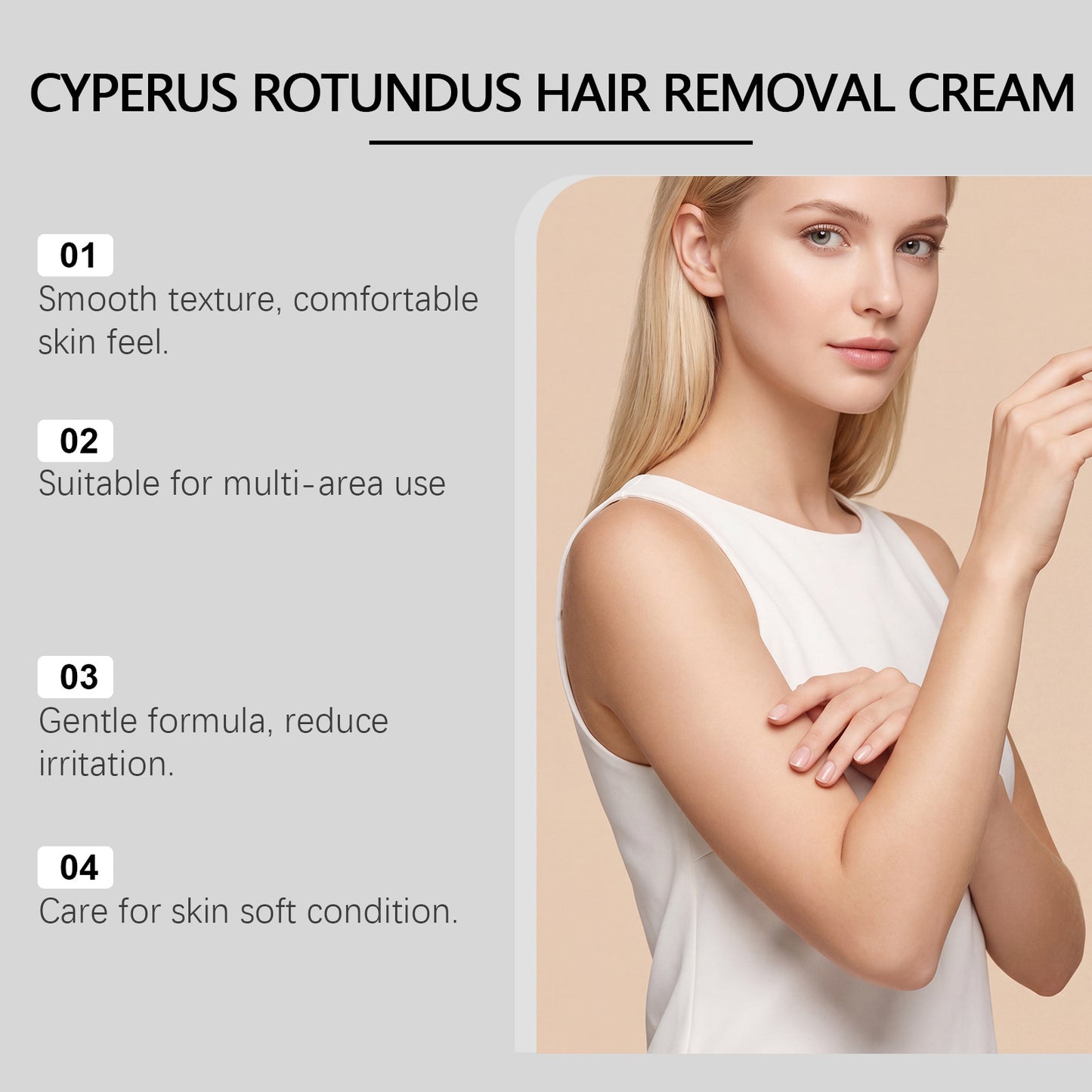 🌿✨ Cyperus Oil Hair Removal Cream – Smooth & Silky Skin in Minutes🍃 Painless, Gentle, and Effective Hair Removal-ZZ