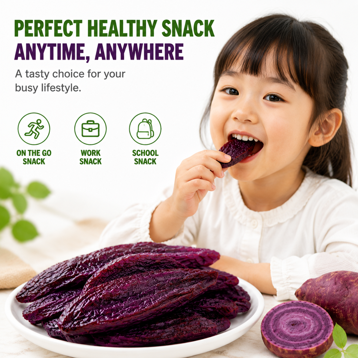 🍠 Farmhouse Dried Purple Sweet Potato Strips ✦ 0 Fat 🟢｜No Added Sugar 🚫｜Soft Chewy Texture 🤤｜Rich Dietary Fiber 🥗｜Supports Healthy Blood Lipids 🩸 & Cardiovascular Heart Health ❤️-ZYY