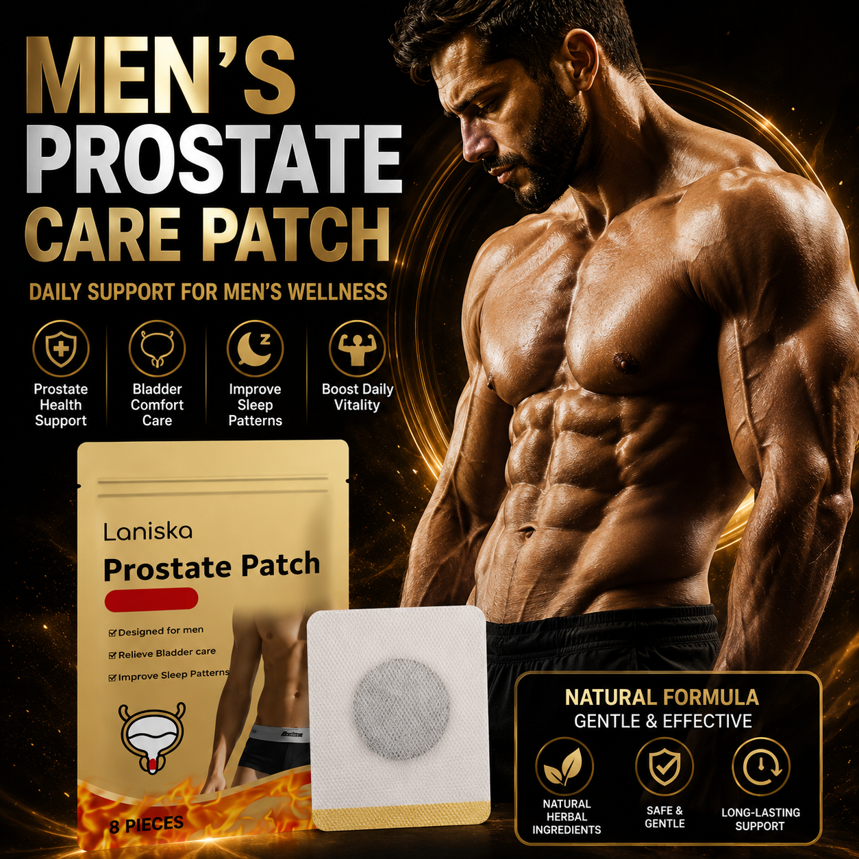 💪Men Gentle Prostate Vitality Care Patches🌿Comfort Soothing Massage Navel Stickers, Natural Male Body Skin Wellness Support Patch Ideal Gift for Men-ZYY