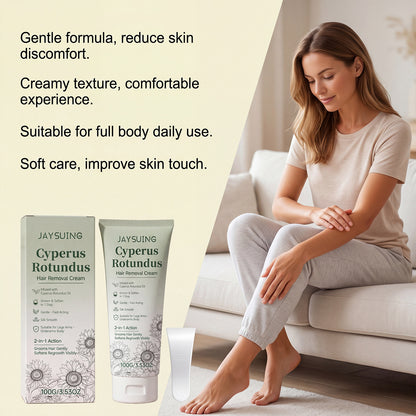 🌿✨ Cyperus Oil Hair Removal Cream – Smooth & Silky Skin in Minutes🍃 Painless, Gentle, and Effective Hair Removal-ZZ