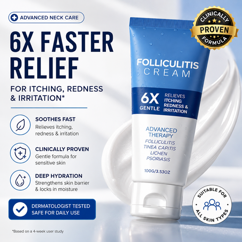 🔥 Folliculitis Relief Cream 🌿 | Soothing Botanical Formula for Scalp, Face & Body Care 100g - DG
