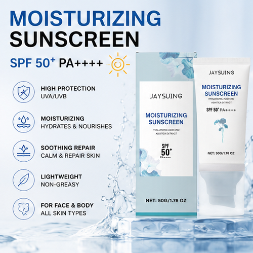 🌊 JAYSING Moisturizing Sunscreen SPF50+ PA++++ - ☀️ Lightweight Broad-Spectrum UV Protection with Hyaluronic Acid & Centella Asiatica-DG1