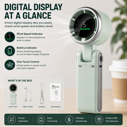 🌬️ Portable Handheld Turbo Fan 5-Speed ❄️-CJY