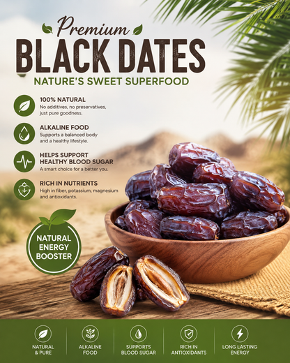 🌴⚫ Black Dates – Natural Alkaline Super Snack 🌿-CJY