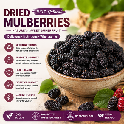 🍇💜 Premium Dried Mulberries – Natural Superfruit Snack ✨-CJY