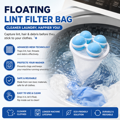 🌊✨ Hot Sale! 🧺 Floating Lint Mesh Bag 🐾💦 – Keep Your Washer & Dryer Clean, Catch Lint & Hair Effortlessly 🌀♻️ Safe for All Fabrics | Eco-Friendly & Reusable | Perfect for Laundry Day! 🧼💖-ZZ
