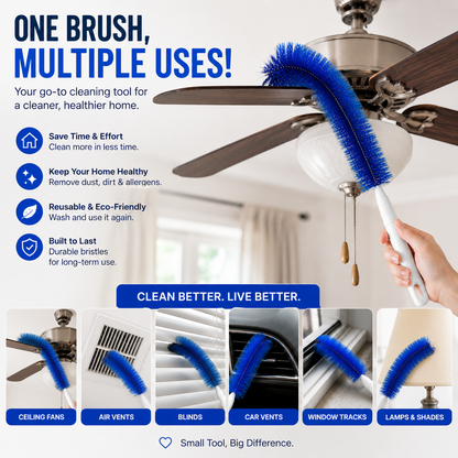 🌀 Bendable Microfiber Cleaning Brush ✨ Reusable Washable Dust Removal Brush for Ceiling Fan Blades-CJY