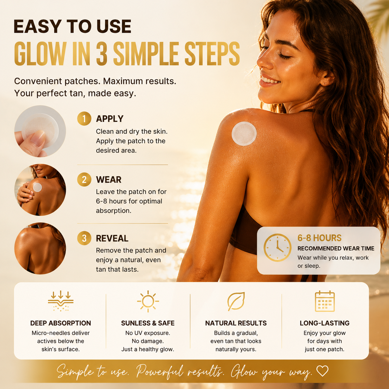 🌞 Sunless Gentle Bronze Micro-Needle Patch – Effortless Radiant Tan Anywhere! ✨-CJY