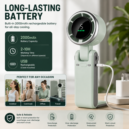 🌬️ Portable Handheld Turbo Fan 5-Speed ❄️-CJY