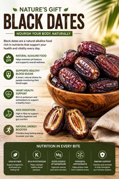 🌴⚫ Black Dates – Natural Alkaline Super Snack 🌿-CJY