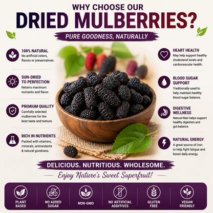 🍇💜 Premium Dried Mulberries – Natural Superfruit Snack ✨-CJY