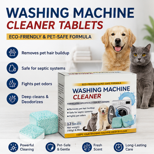 ✨ Washing Machine Cleaner Tablets – Deep Cleaning & Odor Removal for Pet Owners 💡 Removes Pet Hair, Eliminates Odors & Maintains Fresh Machine Hygiene-DG1