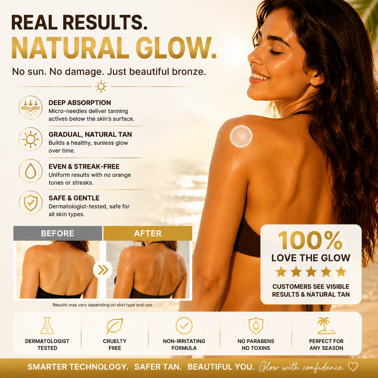🌞 Sunless Gentle Bronze Micro-Needle Patch – Effortless Radiant Tan Anywhere! ✨-CJY