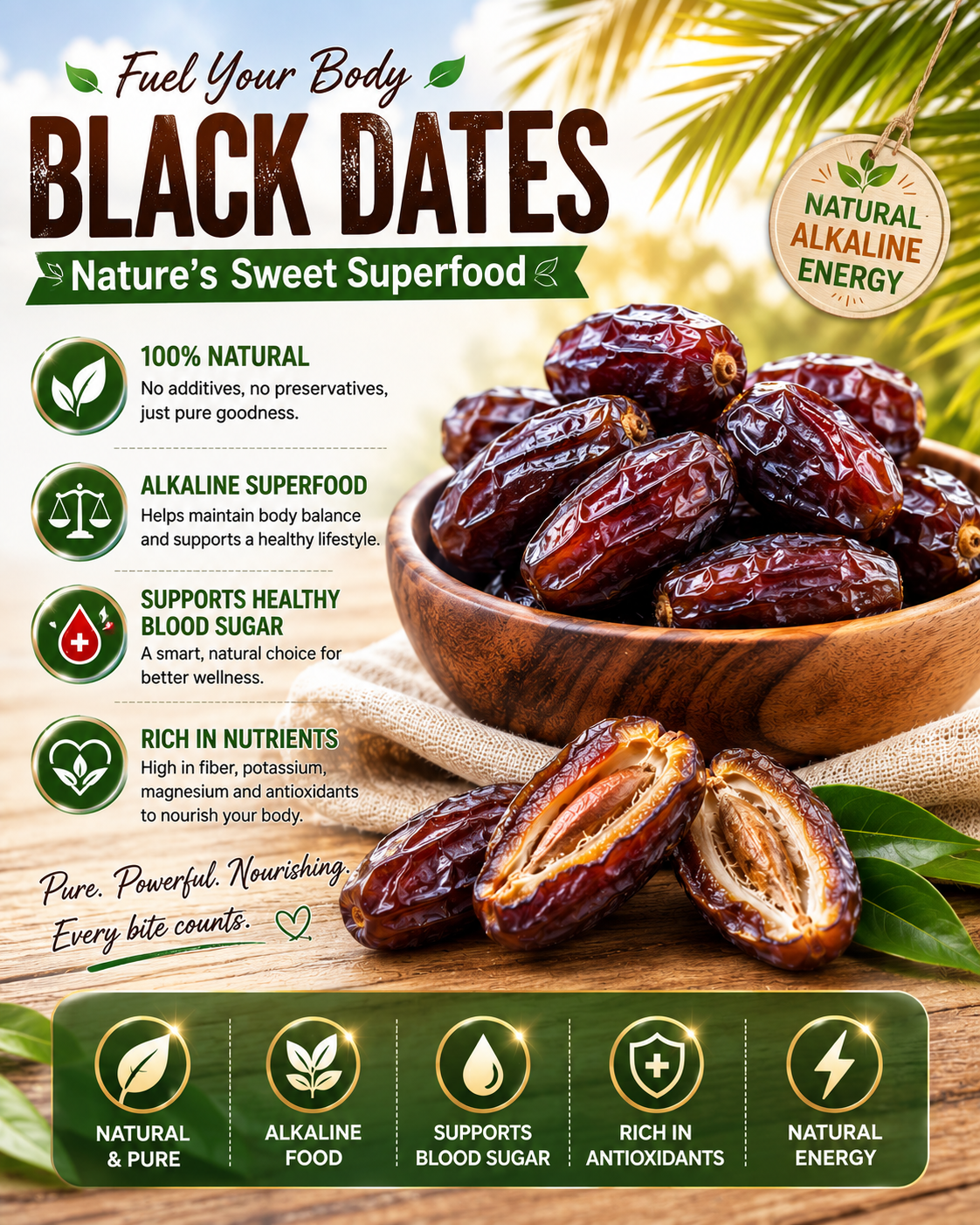 🌴⚫ Black Dates – Natural Alkaline Super Snack 🌿-CJY