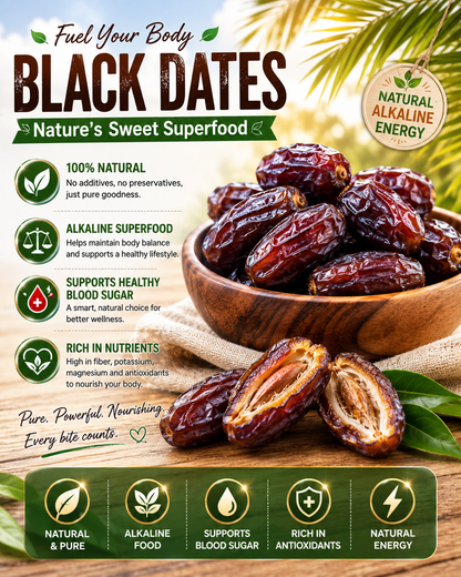🌴⚫ Black Dates – Natural Alkaline Super Snack 🌿-CJY