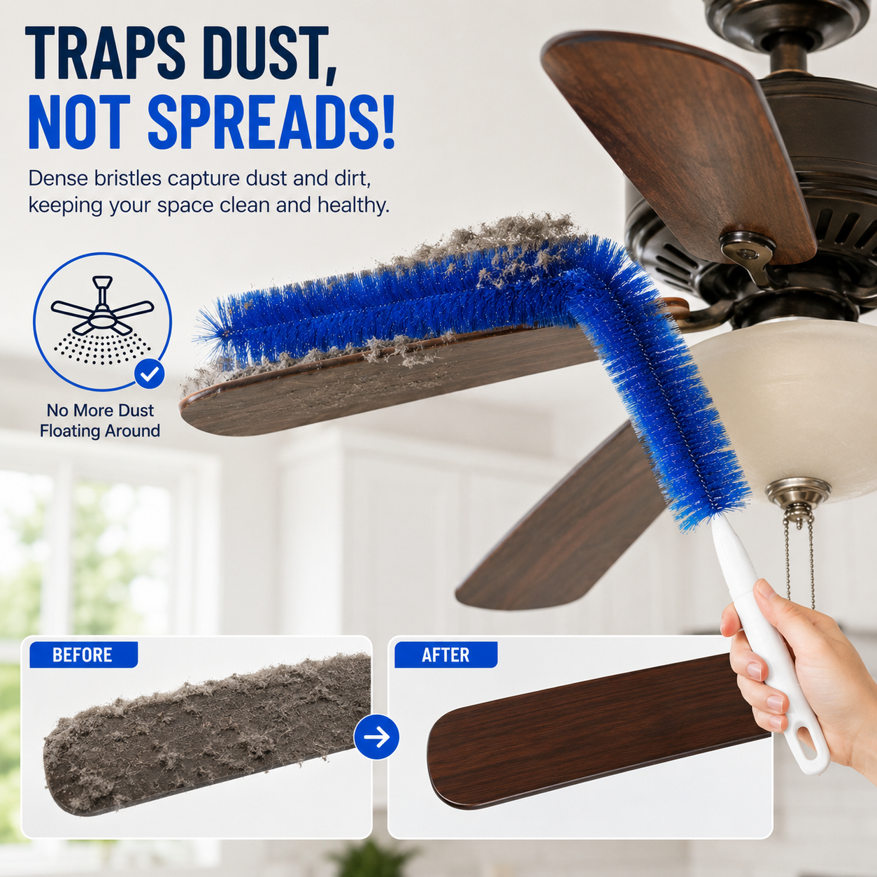 🌀 Bendable Microfiber Cleaning Brush ✨ Reusable Washable Dust Removal Brush for Ceiling Fan Blades-CJY