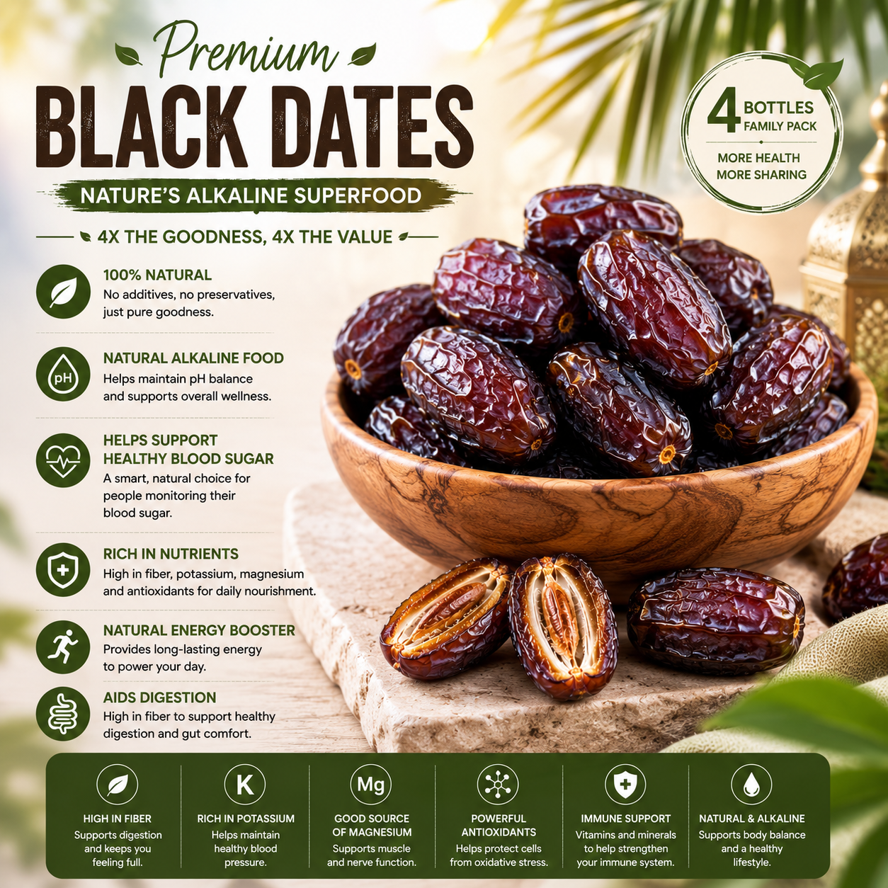 🌴⚫ Black Dates – Natural Alkaline Super Snack 🌿-CJY