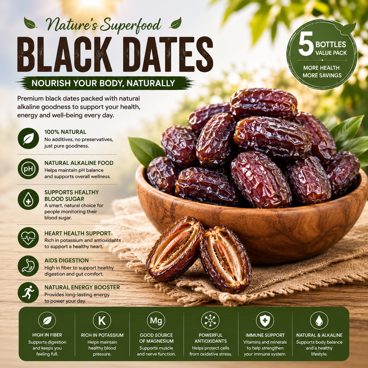 🌴⚫ Black Dates – Natural Alkaline Super Snack 🌿-CJY