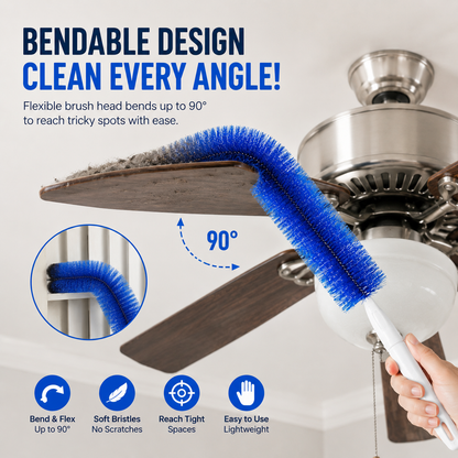 🌀 Bendable Microfiber Cleaning Brush ✨ Reusable Washable Dust Removal Brush for Ceiling Fan Blades-CJY