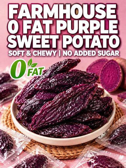 🍠 Farmhouse Dried Purple Sweet Potato Strips ✦ 0 Fat 🟢｜No Added Sugar 🚫｜Soft Chewy Texture 🤤｜Rich Dietary Fiber 🥗｜Supports Healthy Blood Lipids 🩸 & Cardiovascular Heart Health ❤️-ZYY