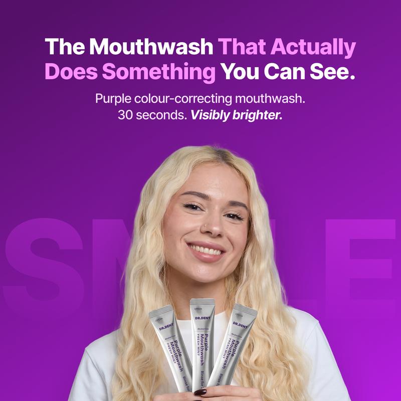🌟 Purple Mouthwash – Gentle Whitening & Fresh Breath Anytime 💜🦷 Minty, Alcohol-Free, Travel-Friendly Stick Packs ✨-DG1