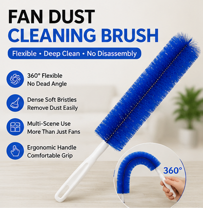 ✨ Flexible Fan Dust Cleaning Brush – 🌀Bendable 360° Cleaning Brush for Fans, Air Vents, Screens & Hard-to-Reach Spaces-DG1
