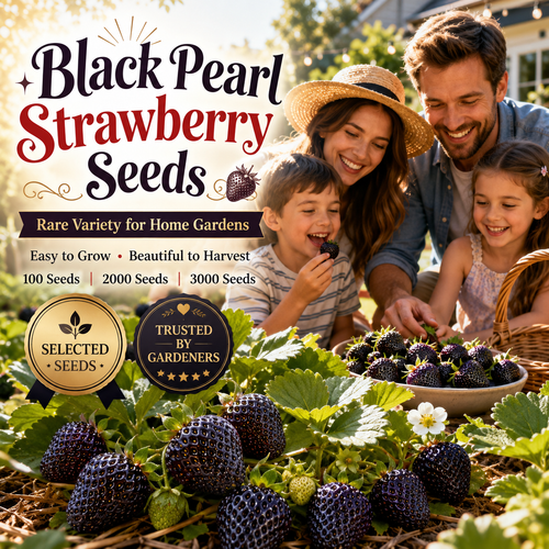 🍓Premium Black Pearl Strawberry Seeds for Indoor Pots, Balcony Planters & Home Gardens-WZH