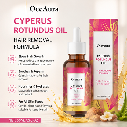 🌟OceAura Cyperus Rotundus Hair Removal Care Oil-🌿 Slow The Look Of Hair Regrowth • Soothe Post-Hair Removal Irritation • Hydrate & Nourish Skin For Lasting Smoothness-DG1