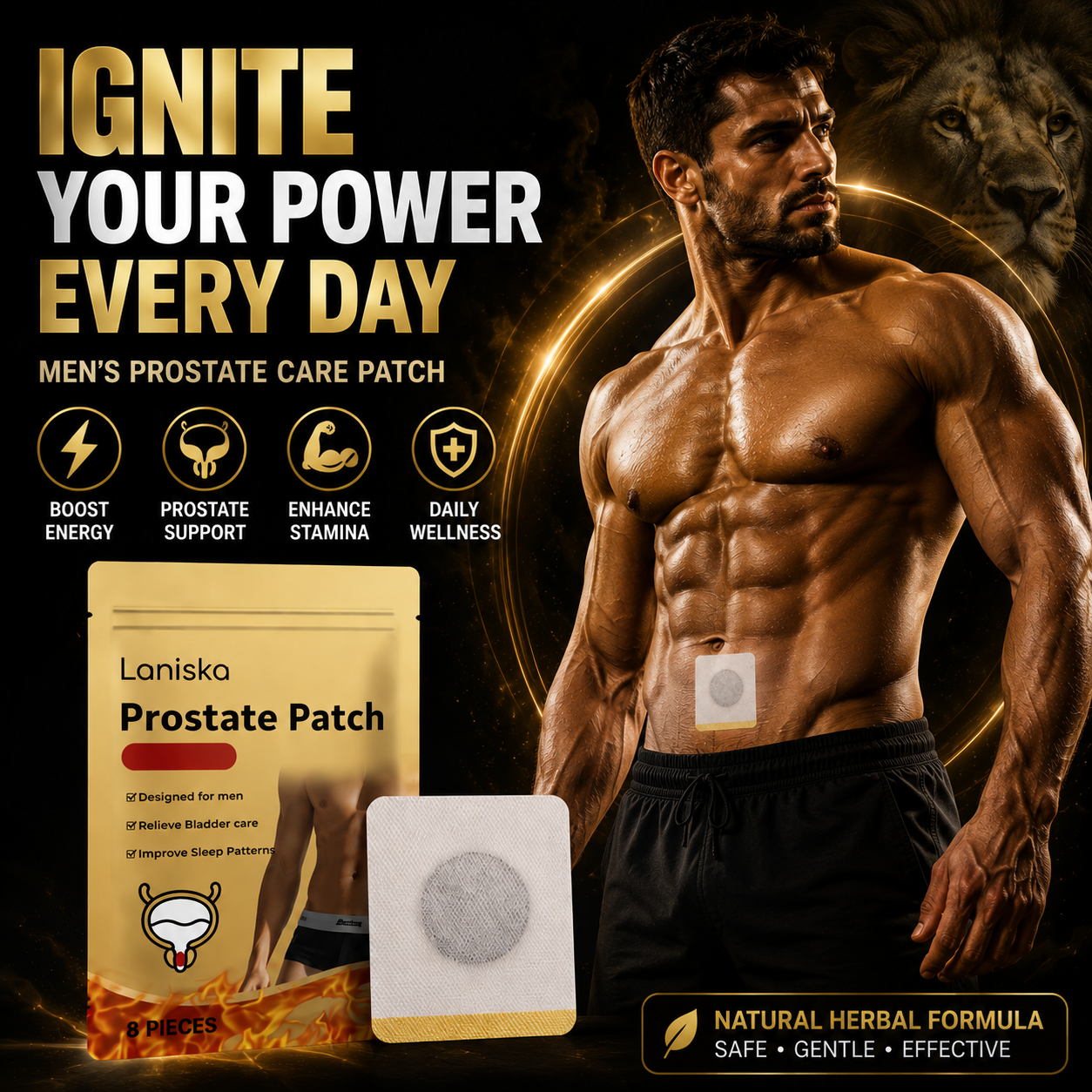 💪Men Gentle Prostate Vitality Care Patches🌿Comfort Soothing Massage Navel Stickers, Natural Male Body Skin Wellness Support Patch Ideal Gift for Men-ZYY