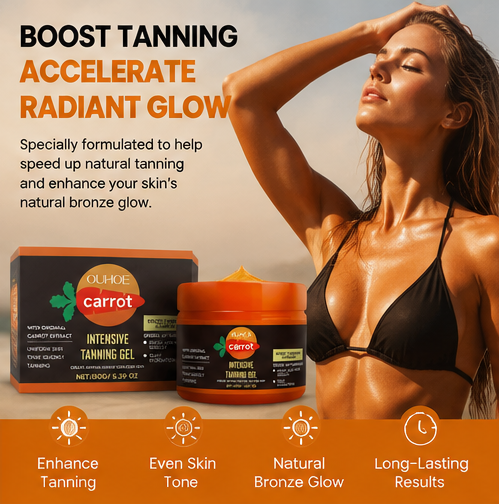 🥕Intensive Carrot Tanning Gel – ☀️Fast Bronzing Accelerator Moisturizing Sun Tanning Gel for Face & Body-DG1